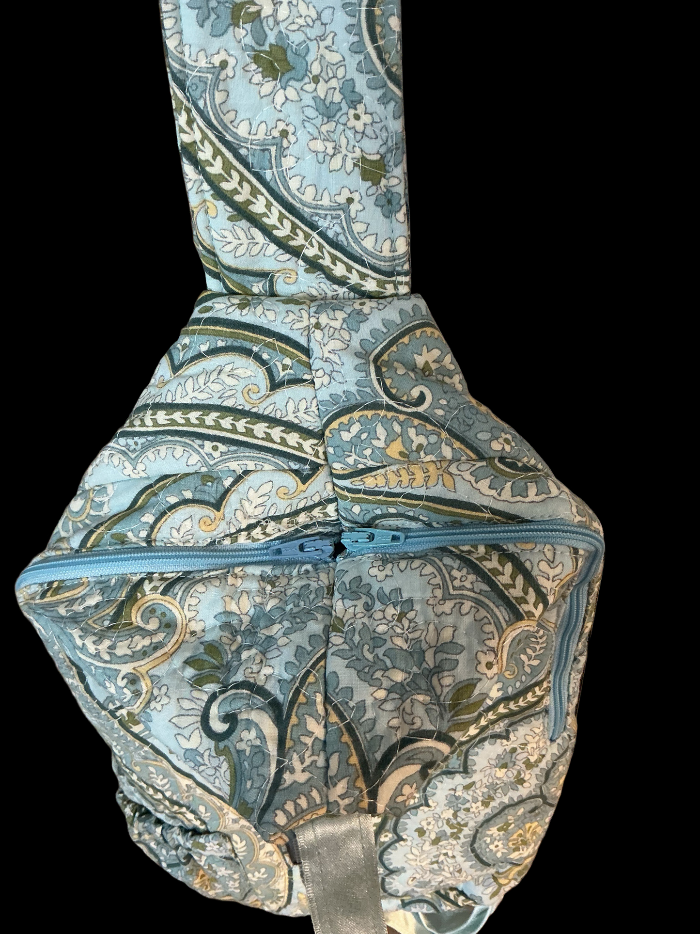 Unique handmade quilted crossbody bag with pockets and adjustable strap