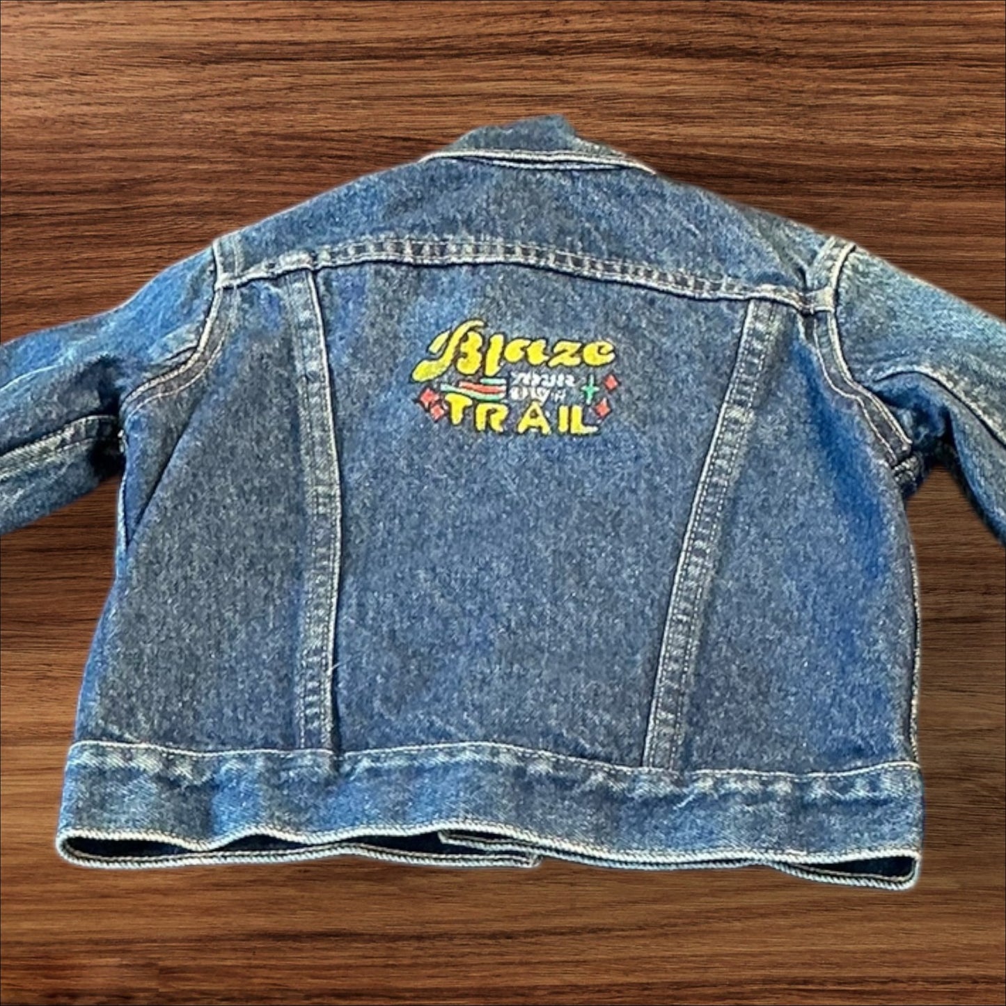 Upcycled Kids Denim Jacket with Hand Painted Western Motifs