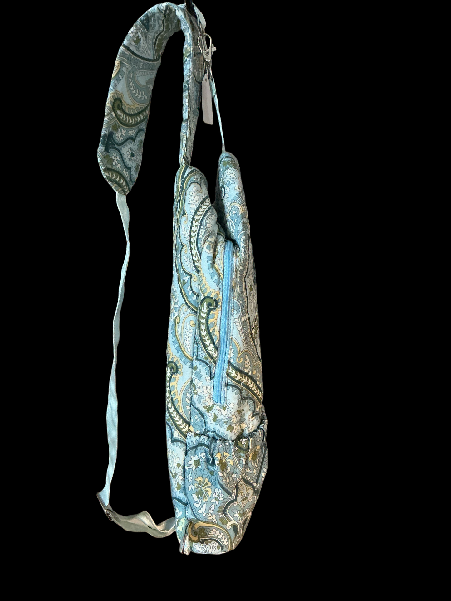 Unique handmade quilted crossbody bag with pockets and adjustable strap