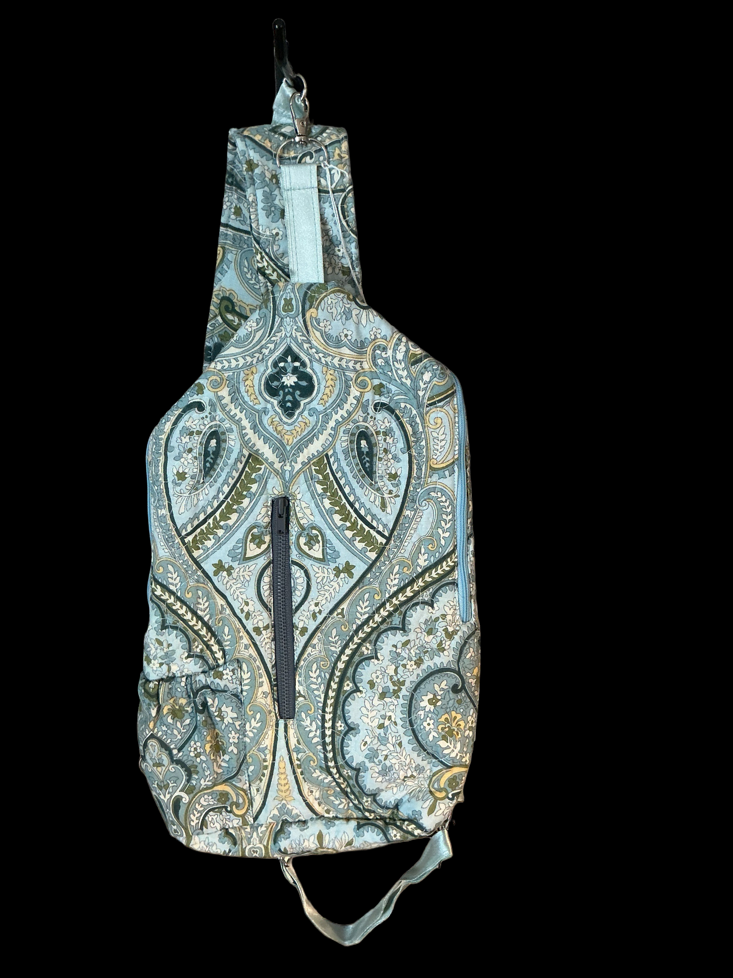 Unique handmade quilted crossbody bag with pockets and adjustable strap